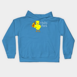 Violin Chick White Text Kids Hoodie